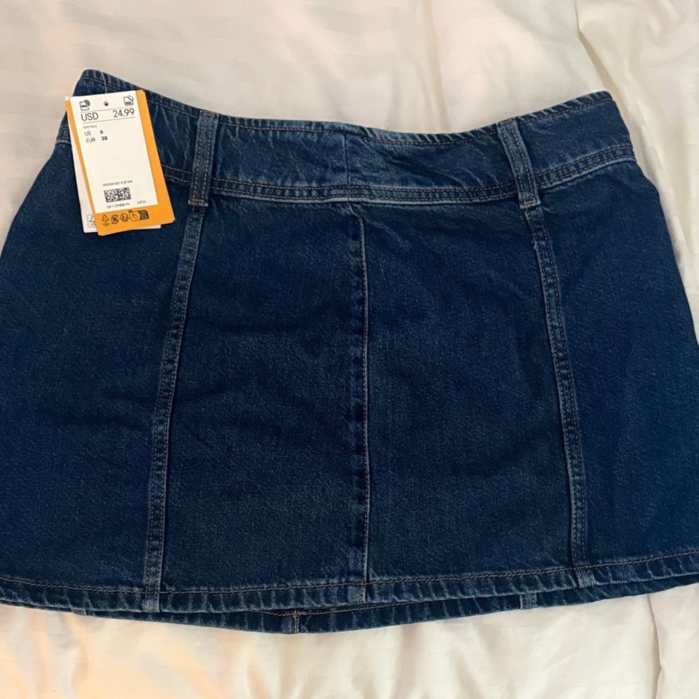 H&M Dark Blue Denim Mini Skirt